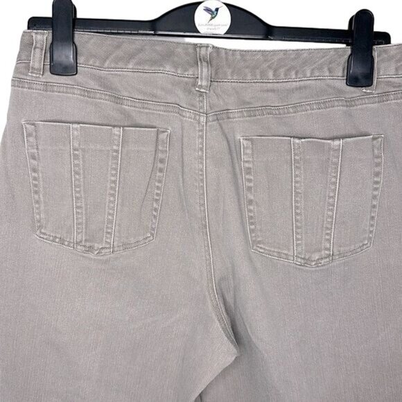 Talbots Gray Jeans Pants VINTAGE Stretch Cotton Unique Back Pockets Design 14 - Picture 3 of 6